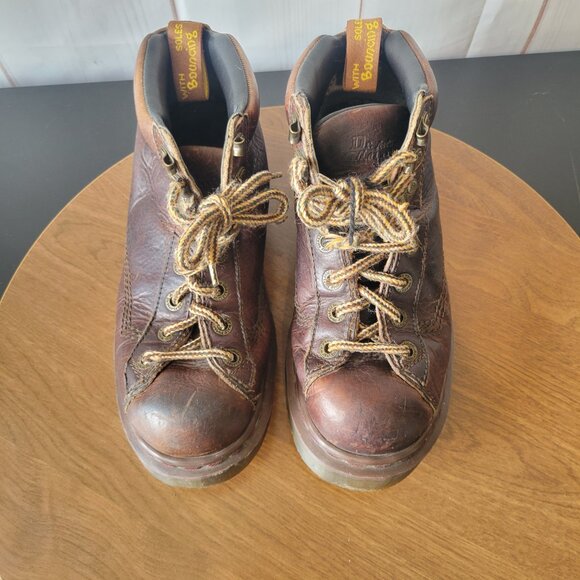 Vintage Y2k Dr. Martens 8287 Brown Leather Boots, Men’s 7, Air Wair, Y2K Chunky - Picture 11 of 12